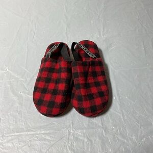 Red and Black Plaid Slippers 8 1/2